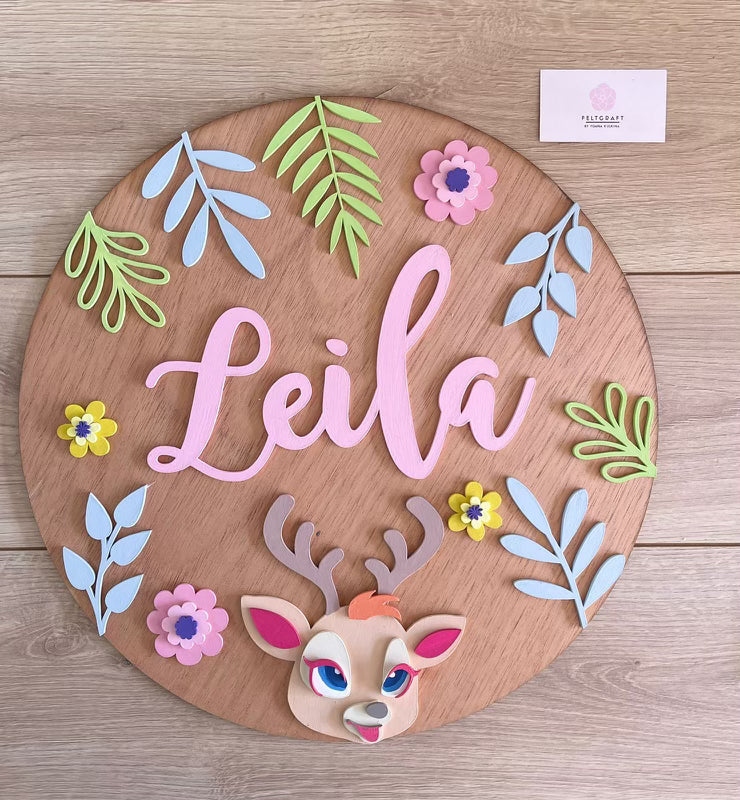 Deer Baby Girl wall Hanging