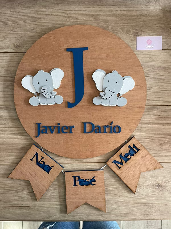 Elefantes Bebé Niño Bebé Colgante De Pared