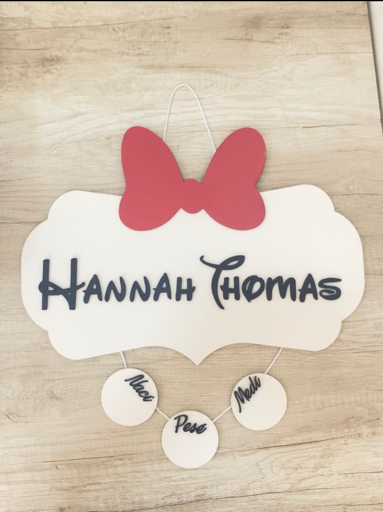 Rose Bow Disney baby girl wall hanger – Feltcraft RD