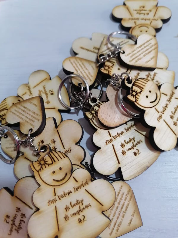 Llaveros en madera personalizados para regalo de baby shower Santo Domingo