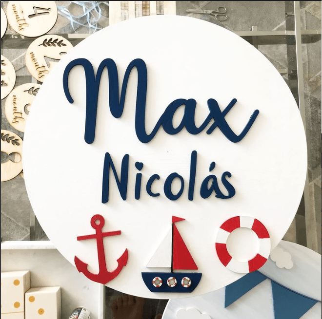 Nautico Circle Baby Boy Wall Hanging - Felt Craft RD