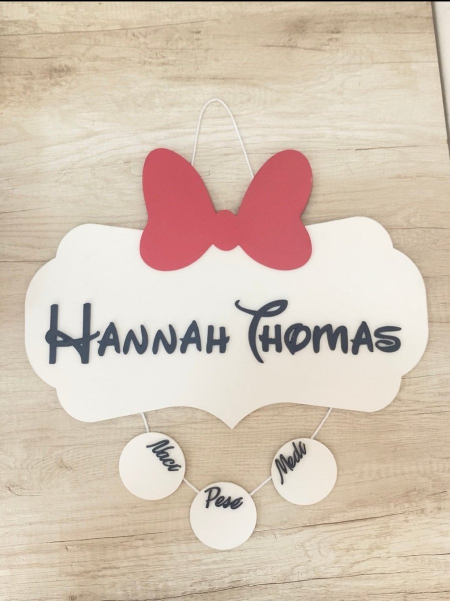 Rose Bow Disney baby girl wall hanger – Feltcraft RD