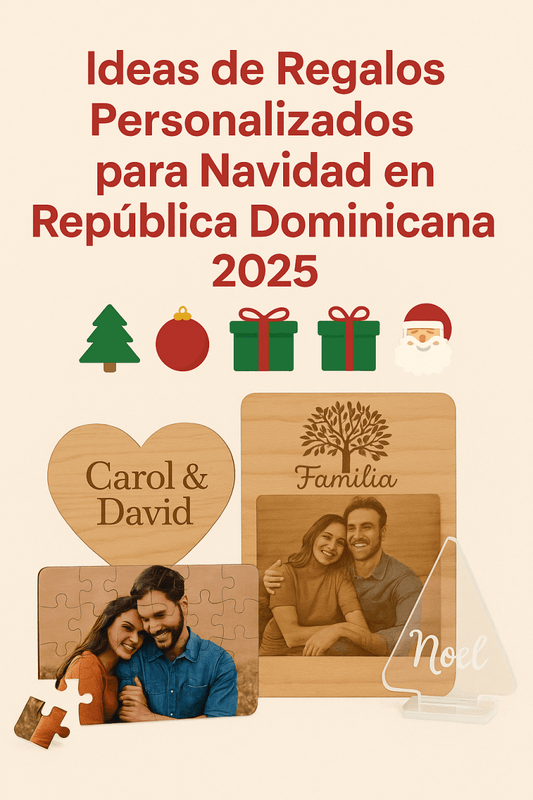 Regalos personalizados para Navidad en República Dominicana en madera y acrílico