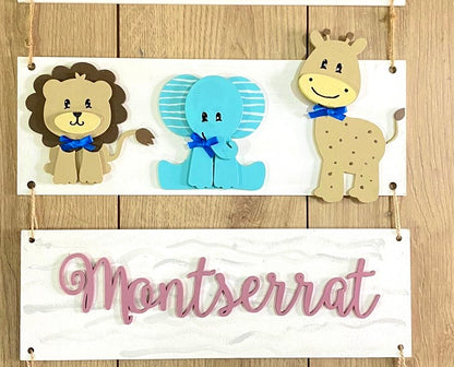 Safari nursery decor Safari Baby Boy Girl Wall Hanging