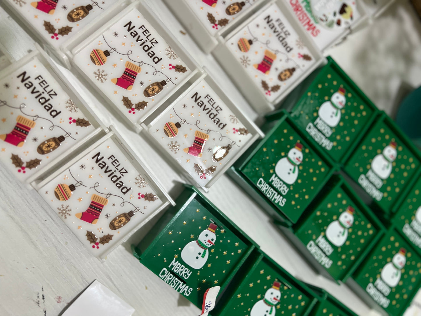 Cajas personalizadas navidad en acrilico