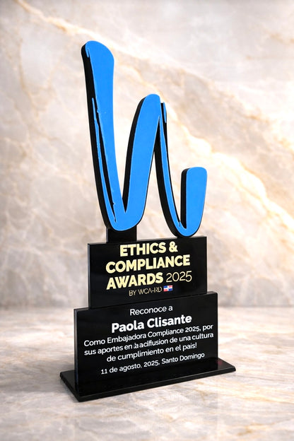 Placa de reconocimiento personalizado corporativa