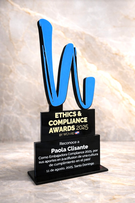 Placa de reconocimiento personalizado corporativa