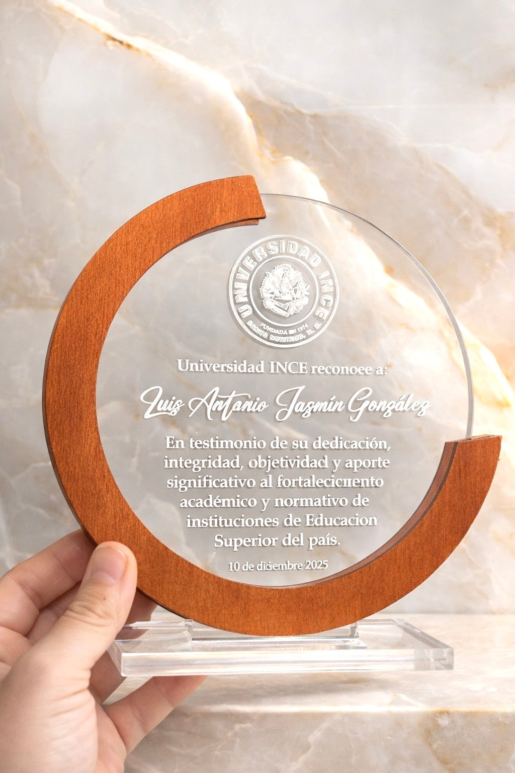 Placa de reconocimiento