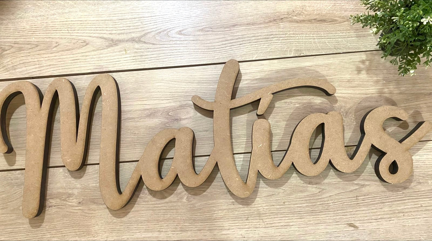 Natural Color Customized Wooden Name