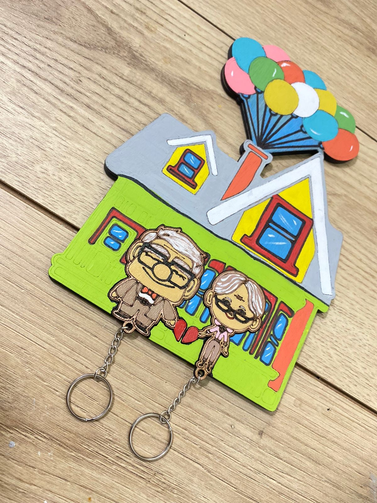 Colorfull Keychain holder wooden customized