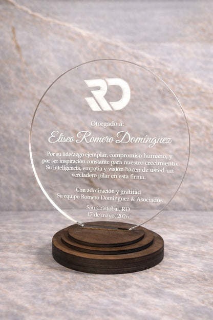 Placa de reconocimiento transparente