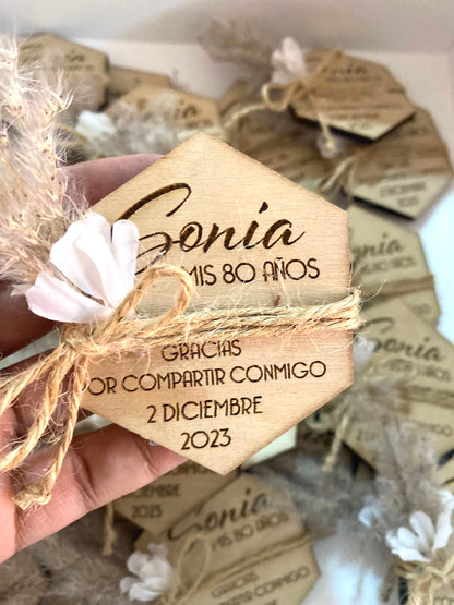 Souvenir con mensaje para cumpleaños, bodas y eventos personalizado de madera República Dominicana