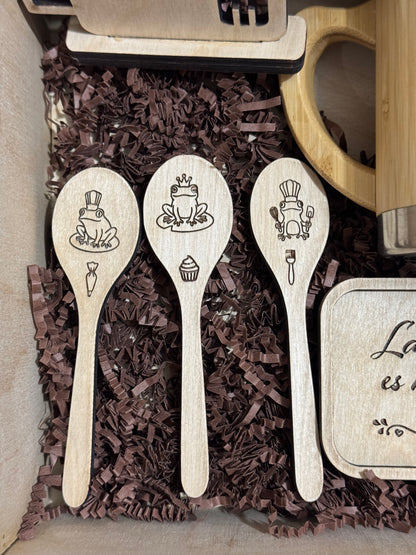 Caja con set personalizado en madera