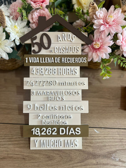 Regalo personalizado letrero madera aniversario