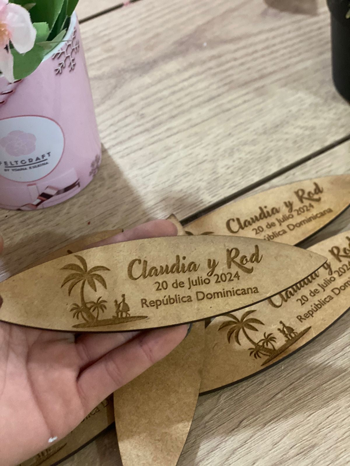 Souvenir de magnetos de nevera personalizados de madera