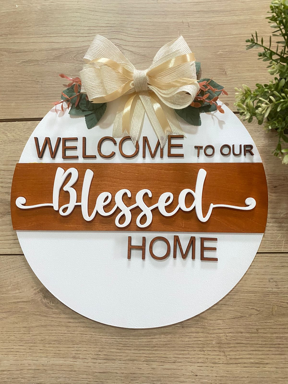 Blessed Family Welcome Home Door Hanger