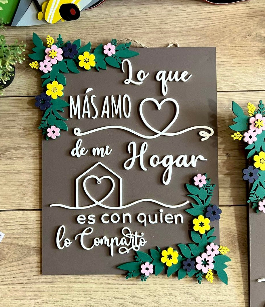 Letreros con frases en Madera