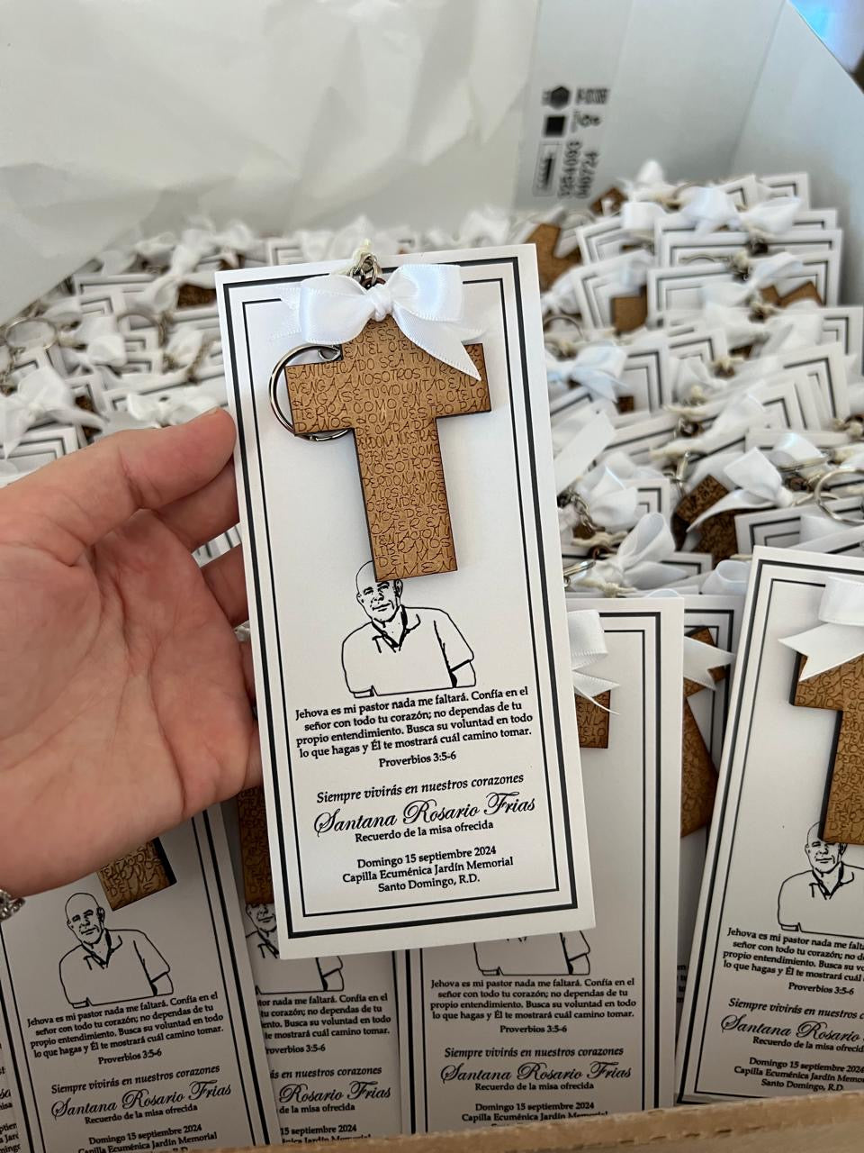 Souvenir de invitación para bautizo personalizado en Santo Domingo