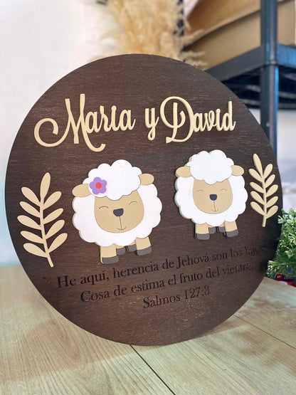 Sheeps Babies Baby boy girl kids room decor