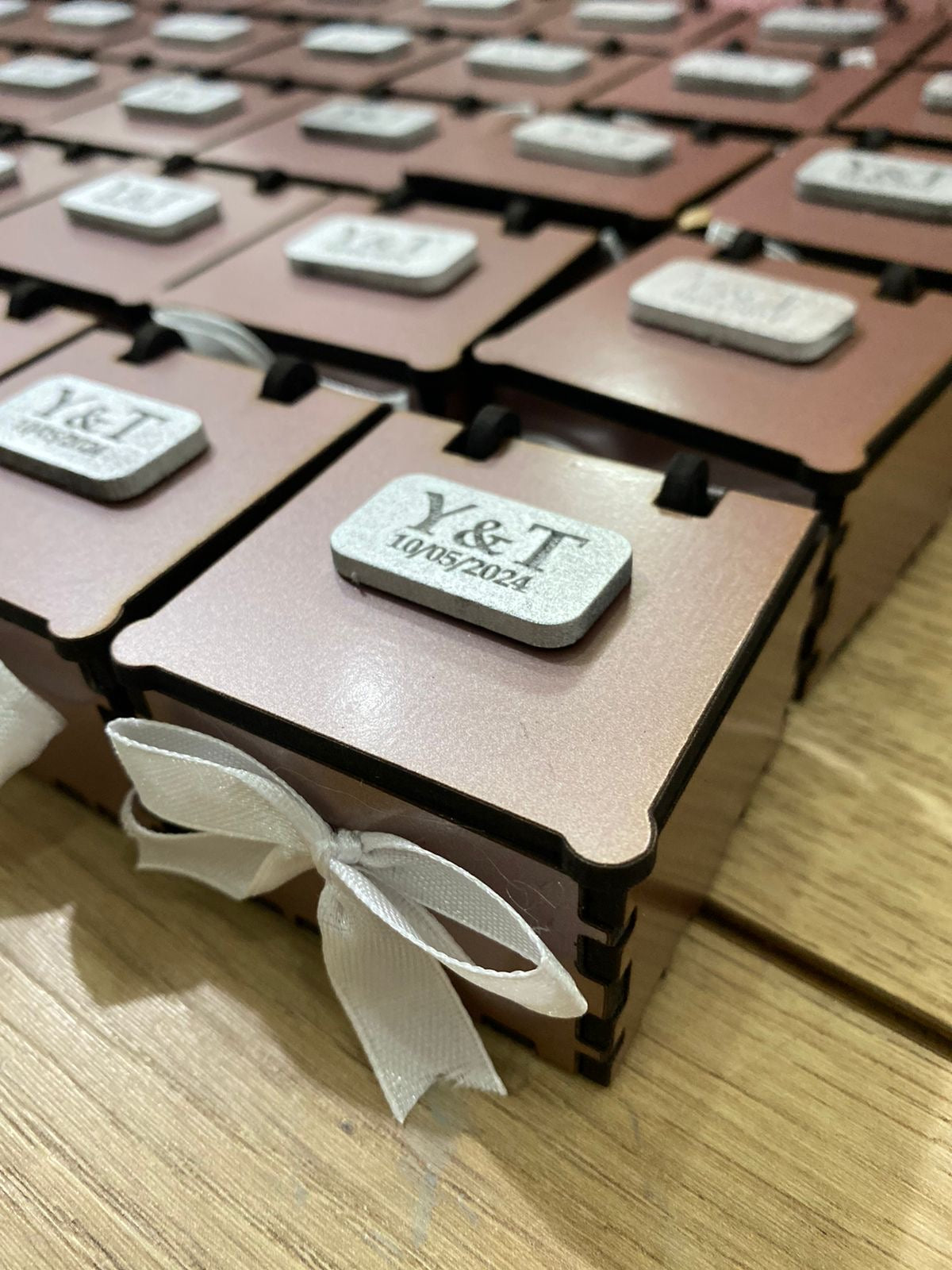 Wooden Gift Wedding Box Heart Shape Keychain
