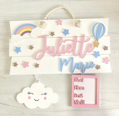 Rainbow pastel Hospital door hanger