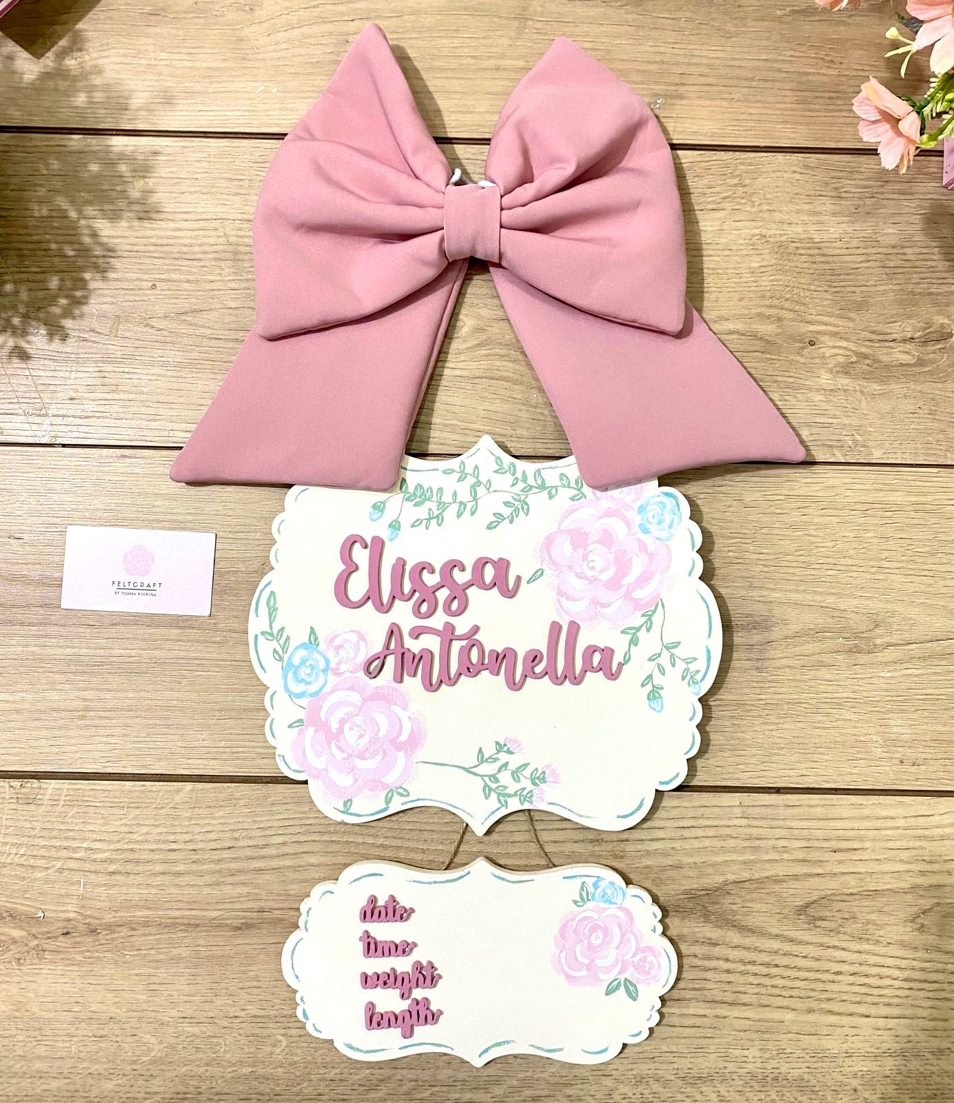 Baby Girl Pink Flowers hanger