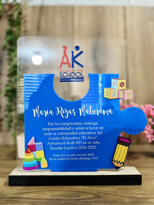 Reconocimiento placa acrilico