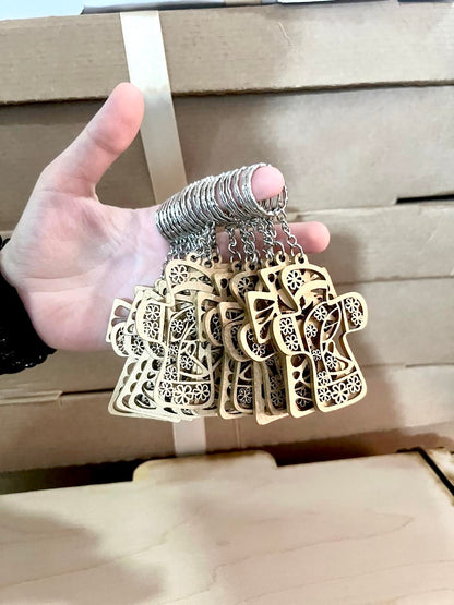 Llaveros personalizados en madera
