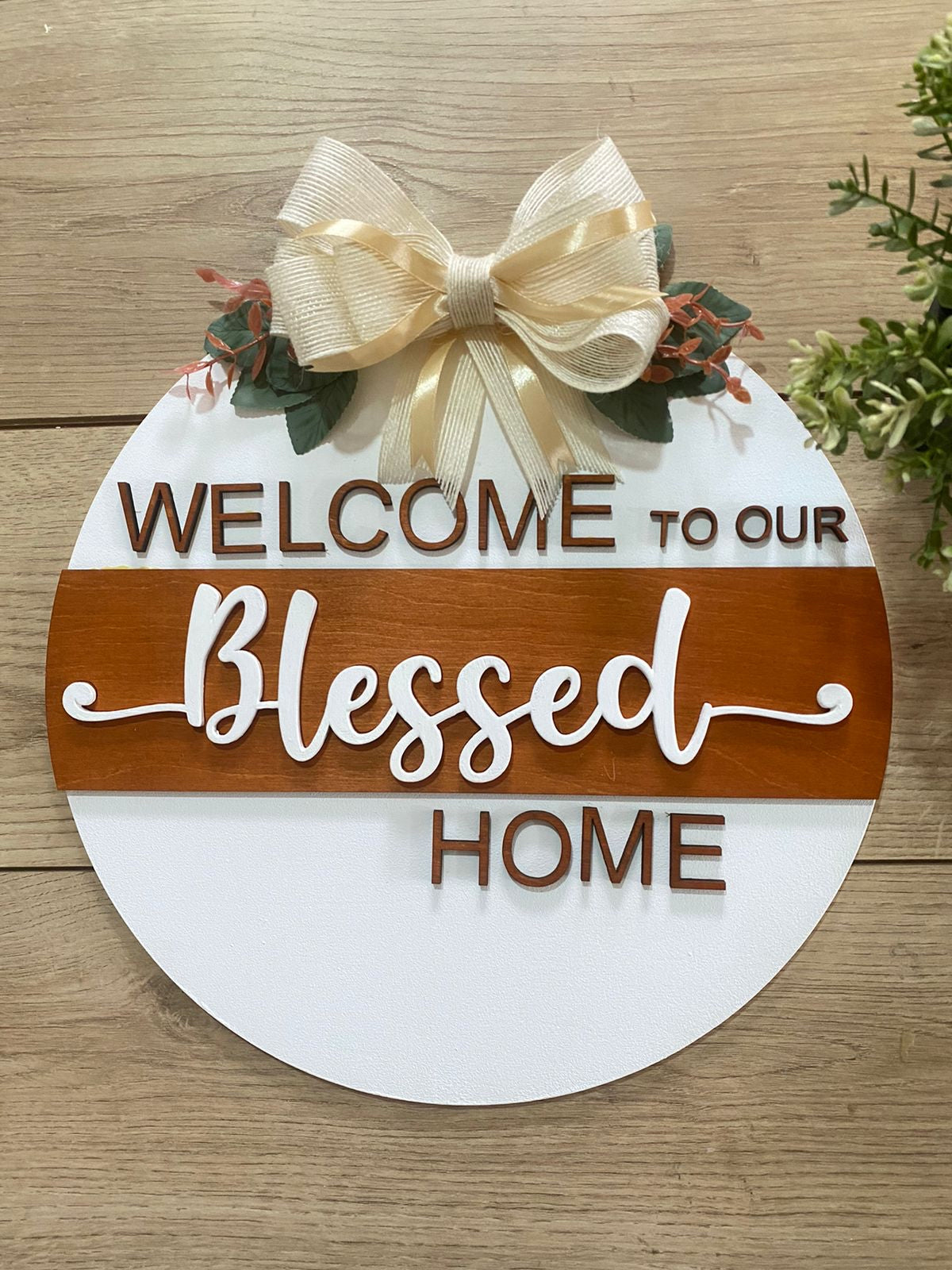 Blessed Family Welcome Home Door Hanger