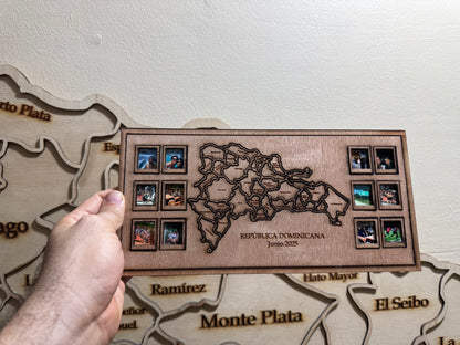 Mapa recuerdos pareja en madera personalizado