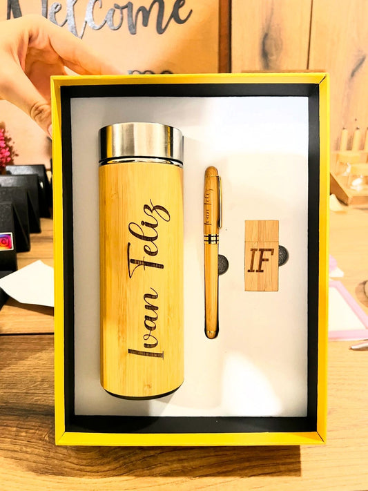 Termo lapicero y llavero regalo personalizado