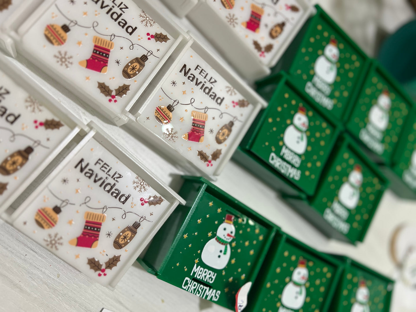 Cajas personalizadas navidad en acrilico