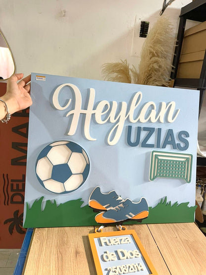 Soccer baby hanger