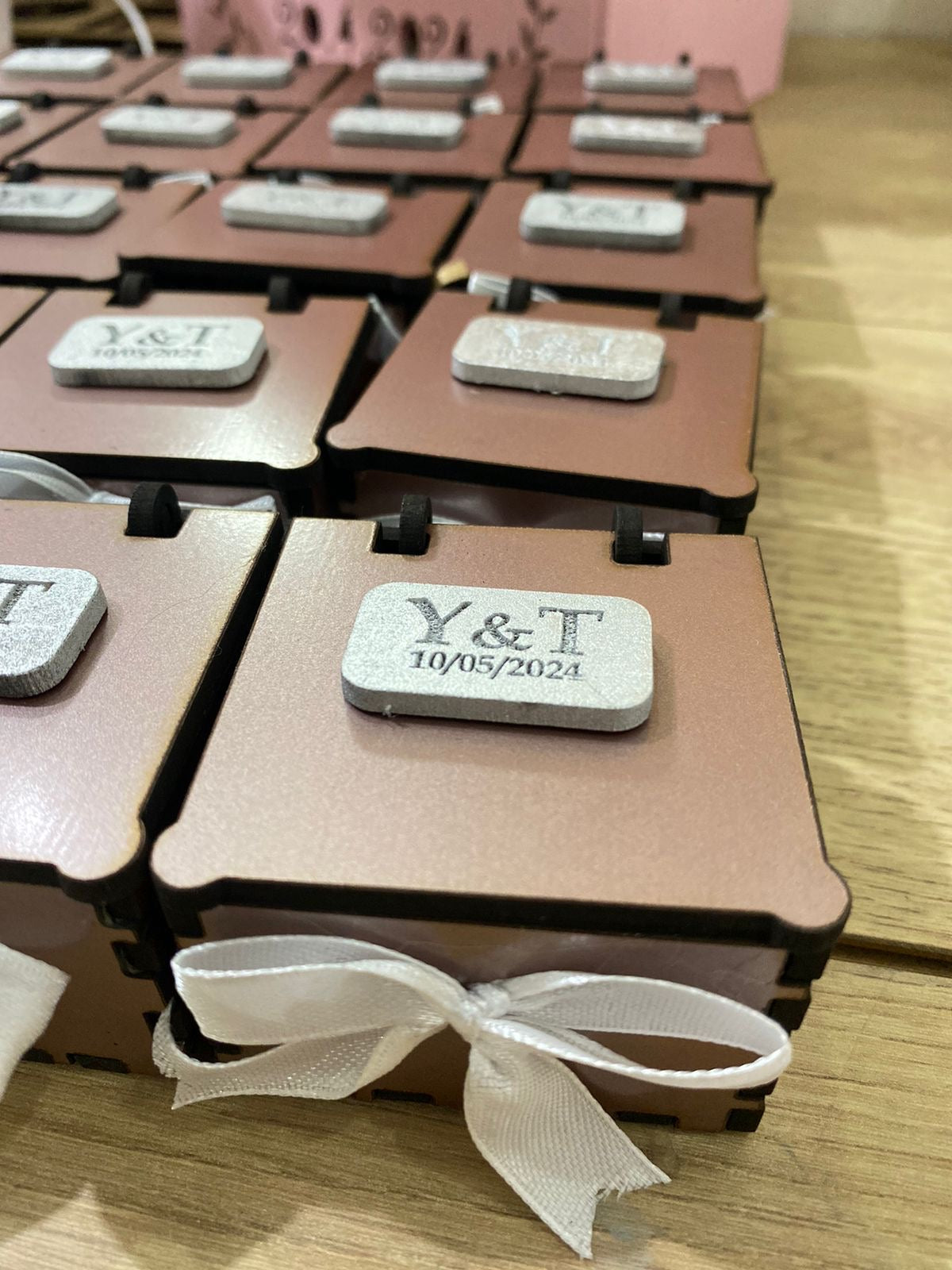 Wooden Gift Wedding Box Heart Shape Keychain