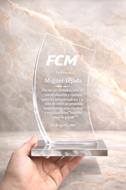 Placa de reconocimiento transparente