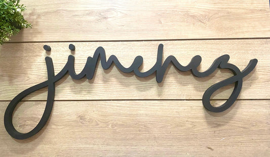 Black Customized Wooden Name