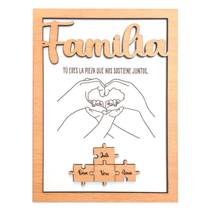 Marco de madera familia