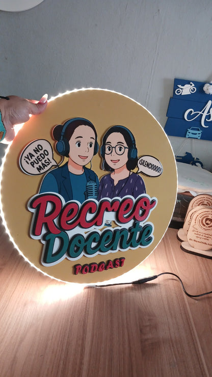 Letrero podcast youtuber