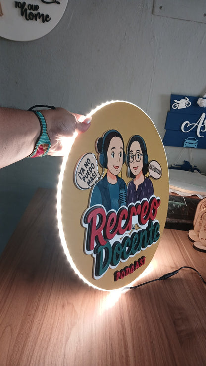 Letrero podcast youtuber