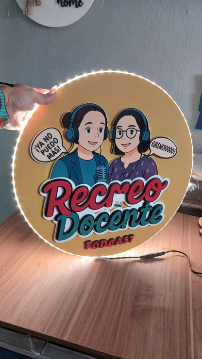 Letrero podcast youtuber