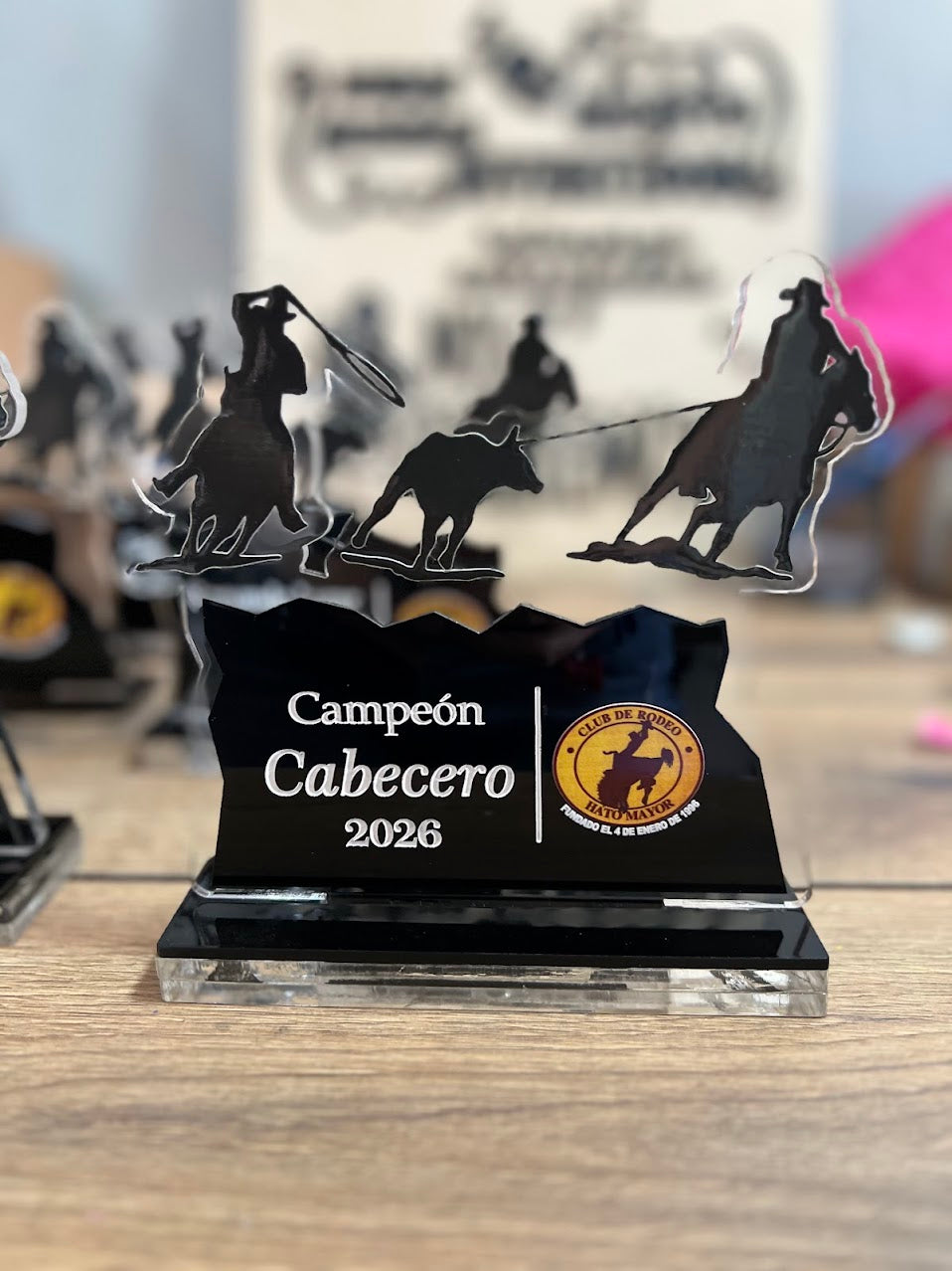 Trofeo de reconocimiento personalizado en acrilico