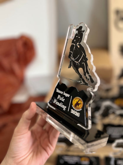 Trofeo de reconocimiento personalizado en acrilico