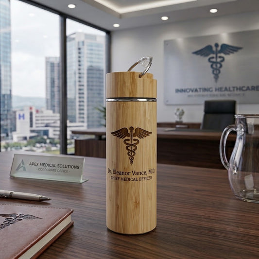 Termo personalizado grabado en bambu