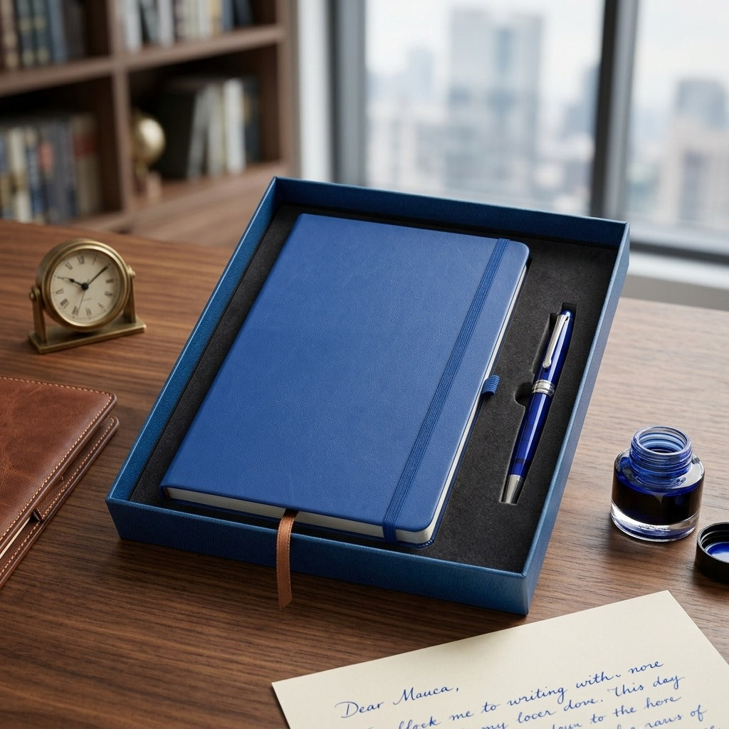 Libreta personalizada con lapicero azul