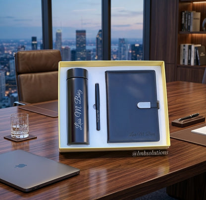 Set corporativo de libreta con termo