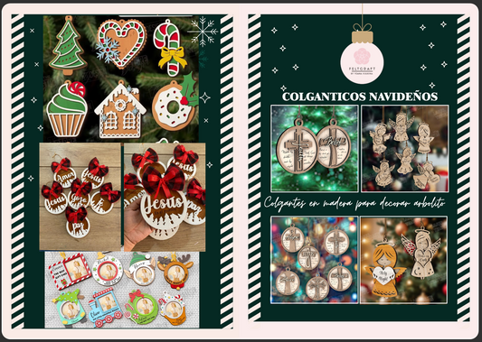 Arbolito navidad regalos en madera