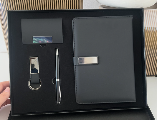 Set Ejecutivo Corporativo: Agenda, Bolígrafo, USB y Tarjetero