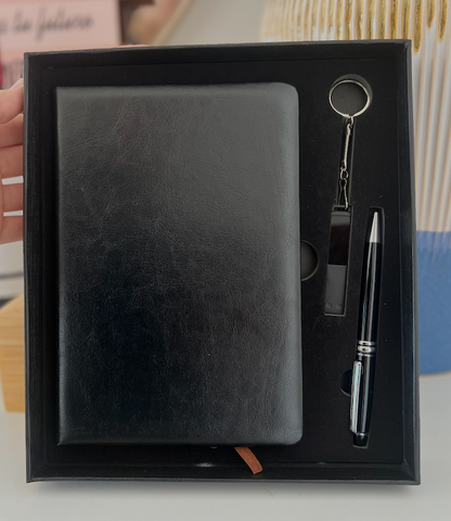 Set Ejecutivo Premium Cuero: Libreta, USB, Porta-credencial y Bolígrafo