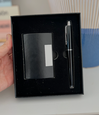 Set Ejecutivo Básico: Tarjetero y Bolígrafo Personalizado