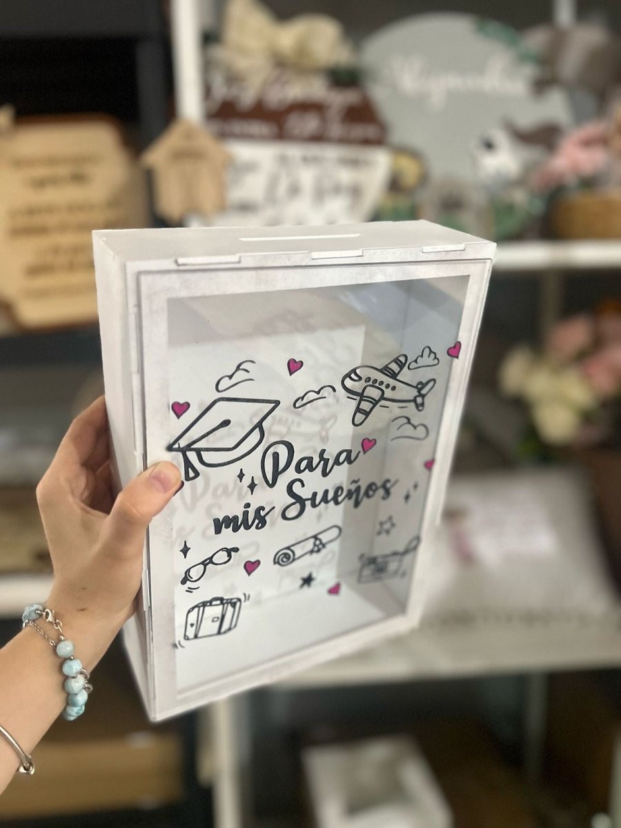 Alcancia personalizada en acrilico y madera - Felt Craft RD